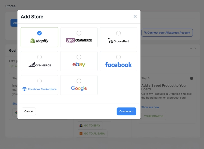 manage stores screenshot